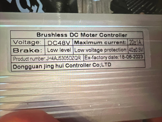 Nulkomma JH4AJ5305DZQR Ebike Controller 48V 20A Brushless Motor Controller