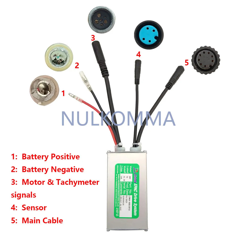 Ebike Brushless Motor Controller LSW06-90B1RFSS 36V 14A for Electric Scooters Fat Bike MTB Ebike Accessories Speed Controller