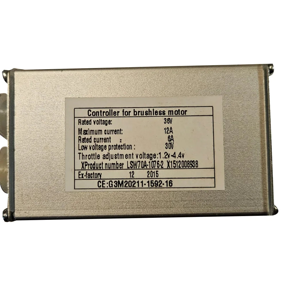 NULKOMMA Ebike Brushless Motor Controller LSW70A-1076-2 36V 12A Suitable for Electric Bicycles Scooters Fat-Tire Bikes Speed Controller