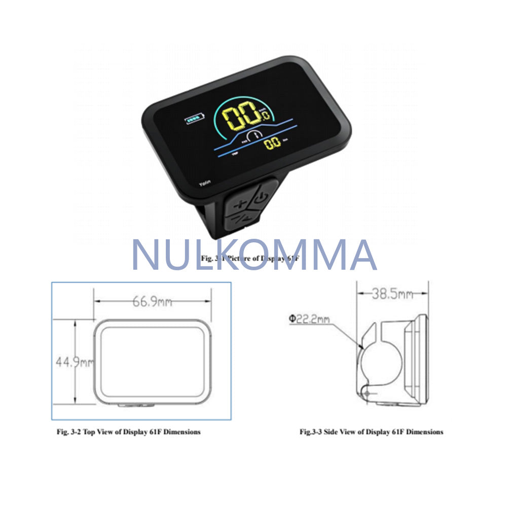 Yolin-LCD Display Ebike Conversion Kit, Electric Bicycle Speed Meter Controller, Bike Accessories, 36V, 48V, YL61F