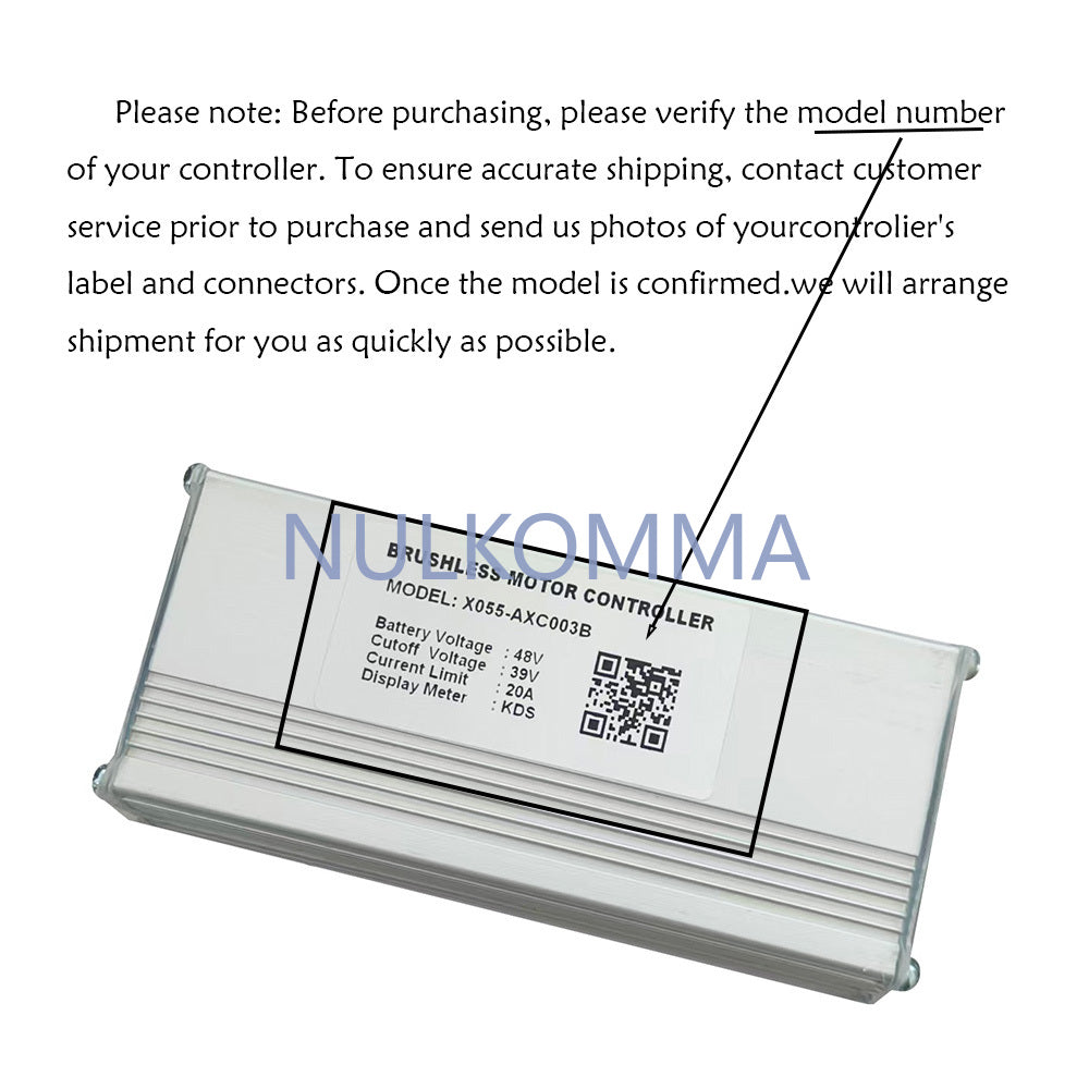NULKOMMA Ebike Brushless Motor Controller 48 20A Speed Controller X055-AXC003B KDS for Electric Bicycle Scooter Motorcycle