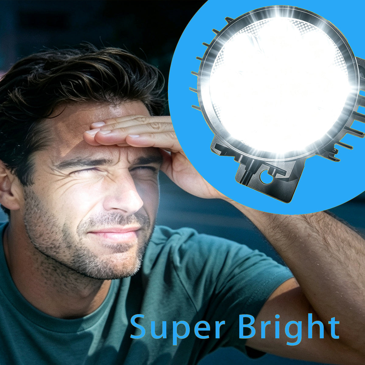 NULKOMMA Ebike LED Headlight Built-in 90dB Horn, 10W 1000LM 3Pin Male Waterproof Plug, 24V 36V 48V 60V Electric Bicycle Front Light for E-Bike & Scooter