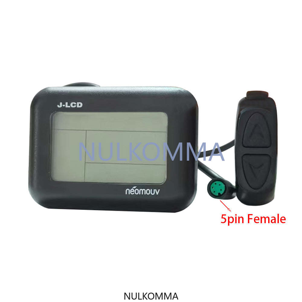 NULKOMMA Ebike J-LCD Display 36V for MTB Bicycle Accessories Electric Bike Speed Screen King Meter Ebike Display 5-Hole Female Connector