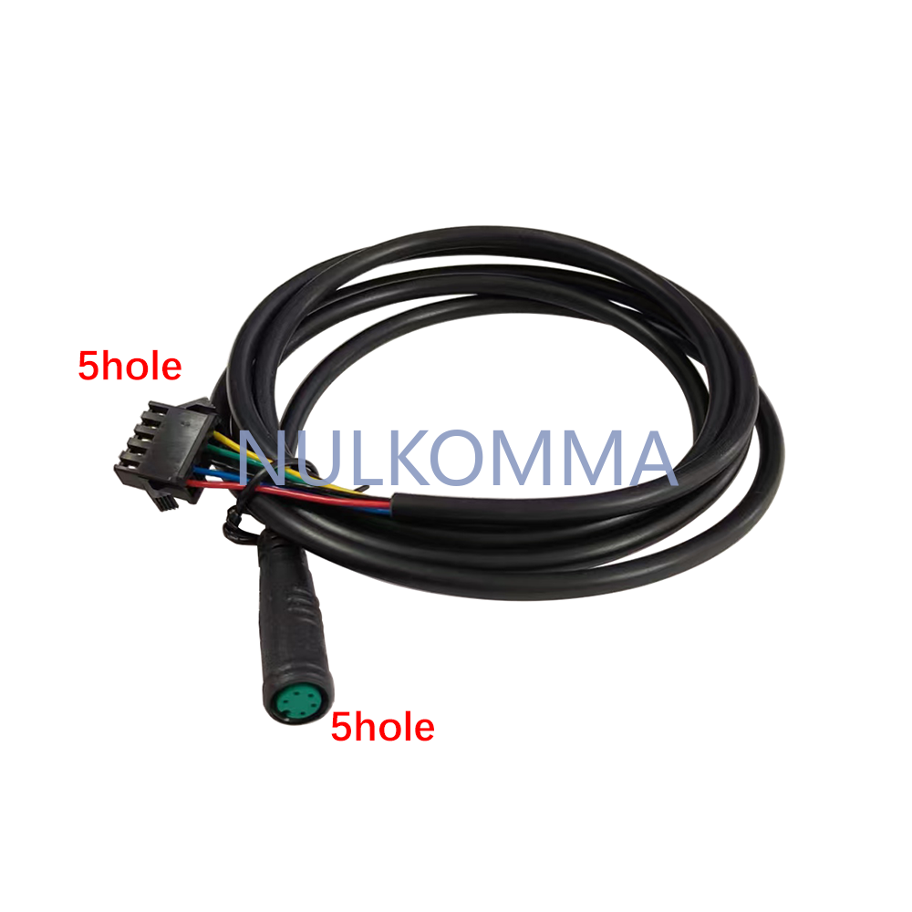 NULKOMMA EBike Display Adapter Cable 5hole Waterproof Connector Display Extension Cable for YL80C YL81F YL91F KD718 KD986 Display