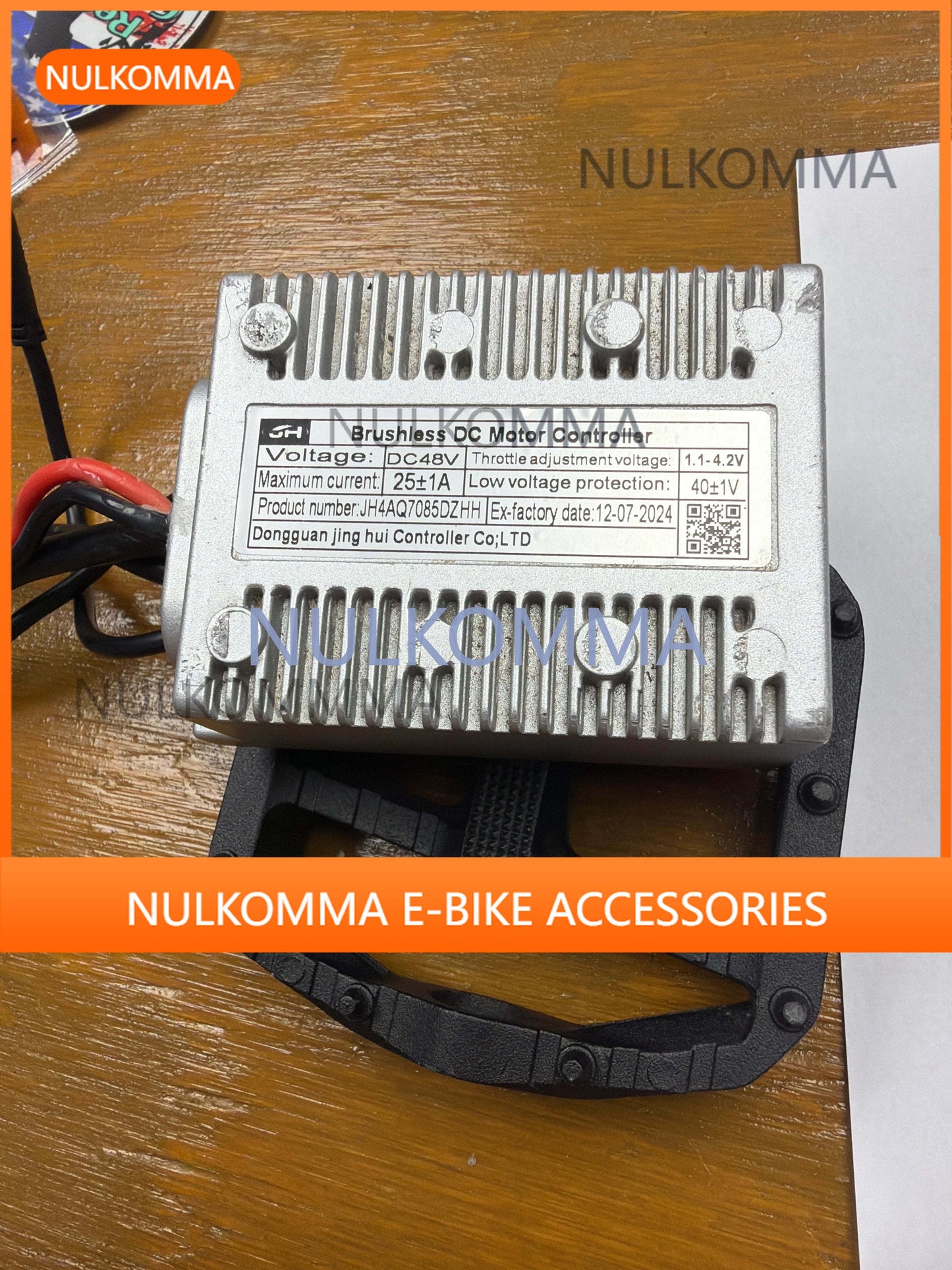 Nulkomma JH4AQ7085DZHH Replacement Motor Controller High Current 25A Brushless Controller for Ebike/MTB