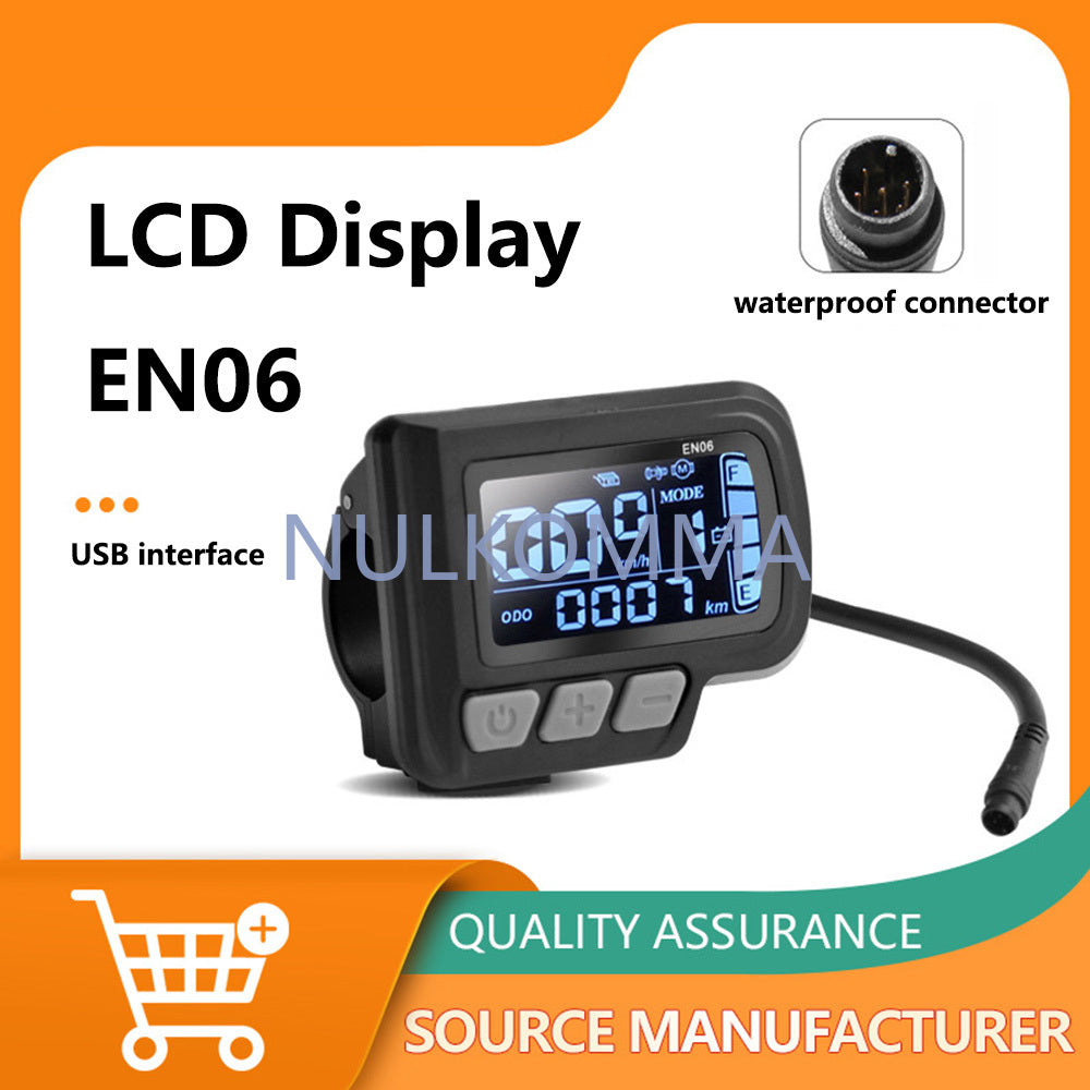 NULKOMMA Ebike LCD Display Screen Meter EN06 24V-48V Speed Controller for 2HAO Protocol Controllers MTB Accessories