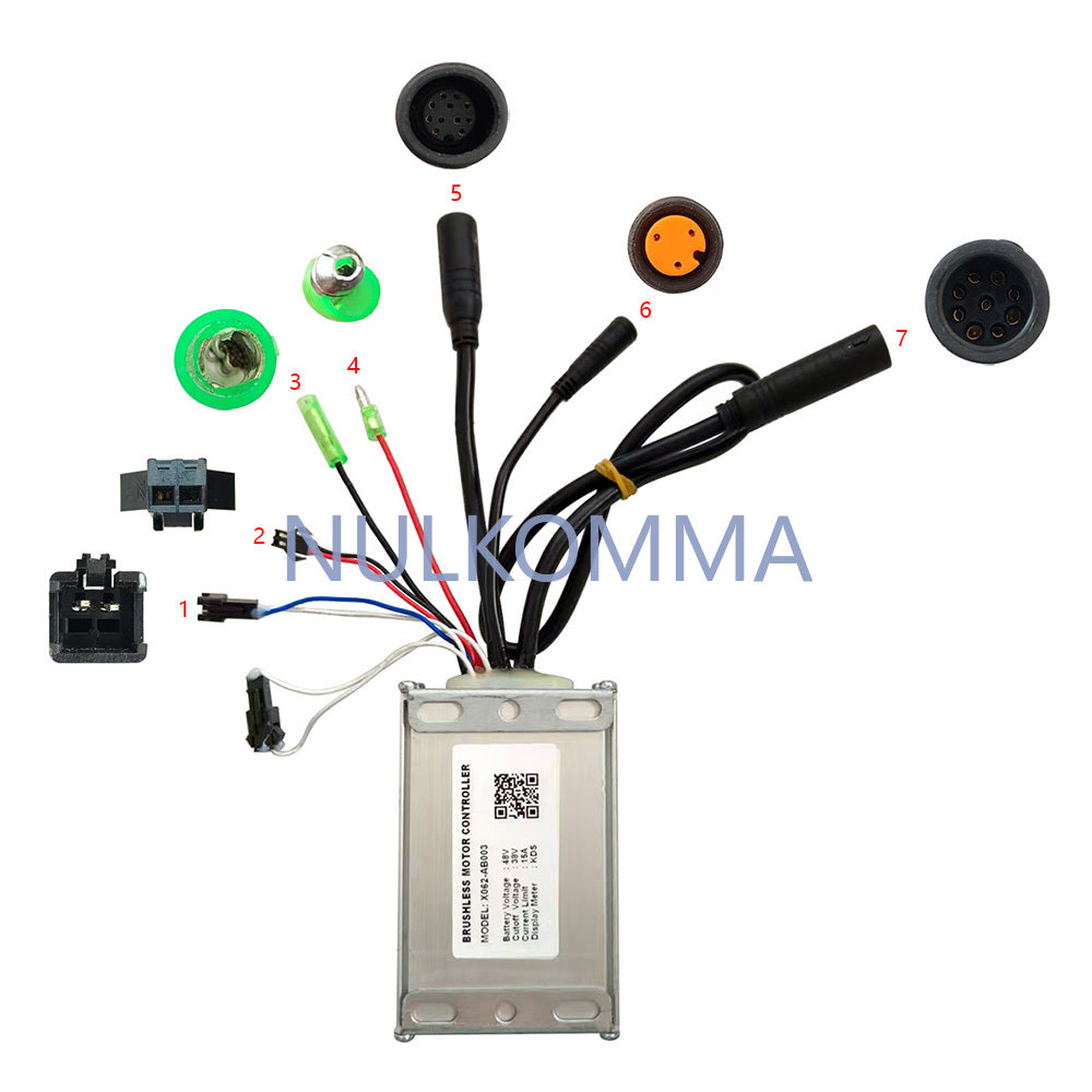 NULKOMMA Ebike Brushless Motor Controller 48V 15A Speed Controller for KDS General X062-AB003 for Electric Bicycle Scooter Motorcycle