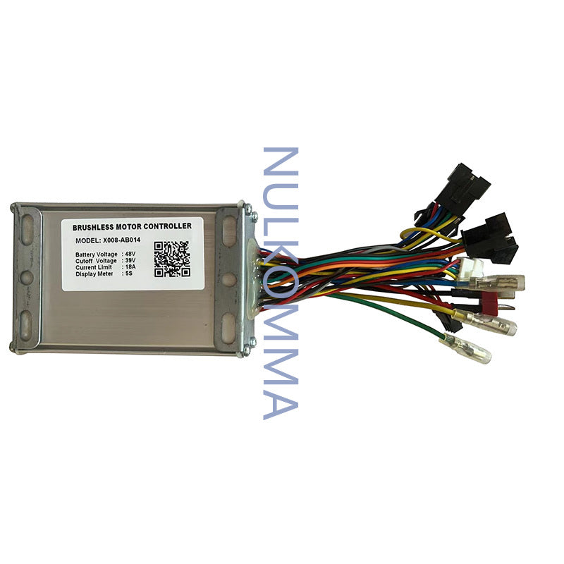 NULKOMMA Ebike Brushless Motor Controller 48V 18A Speed Controller for 5S General X008-AB014 for Electric Bicycle Scooter Motorcycle