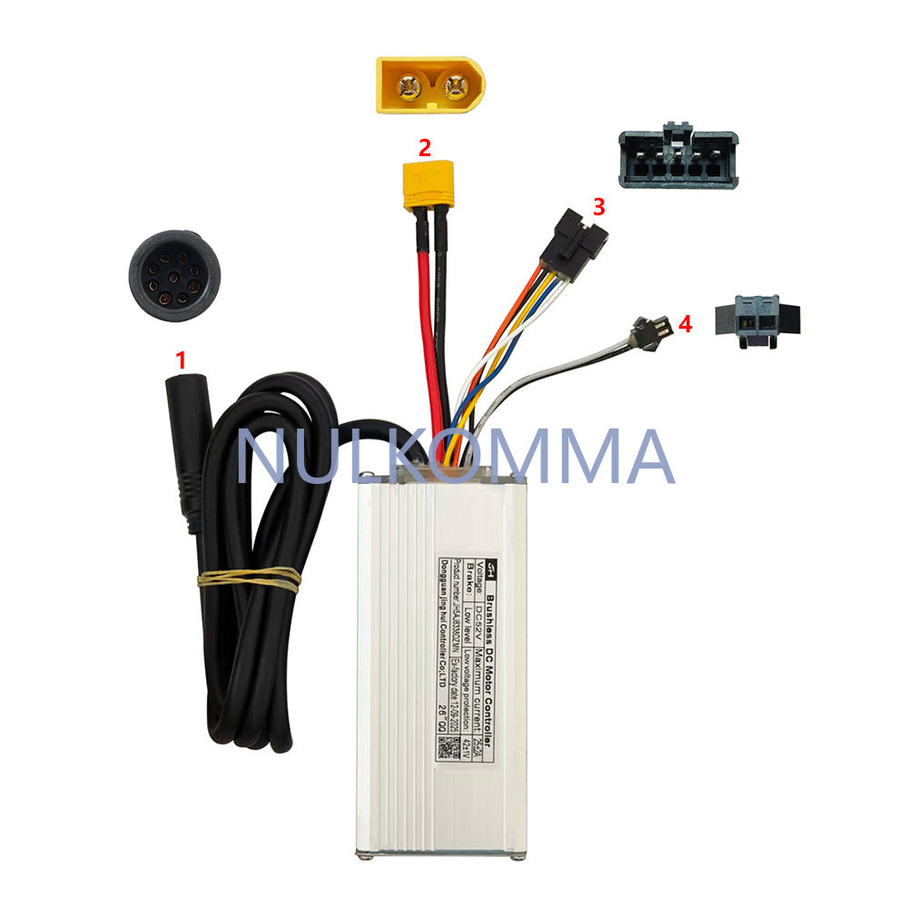 NULKOMMA Brushless Motor Controller JH5AJ6338DZMN 52V 25AA E-Bike Scooter Universal E-Bike Conversion Kit Bicycle Speed Controller