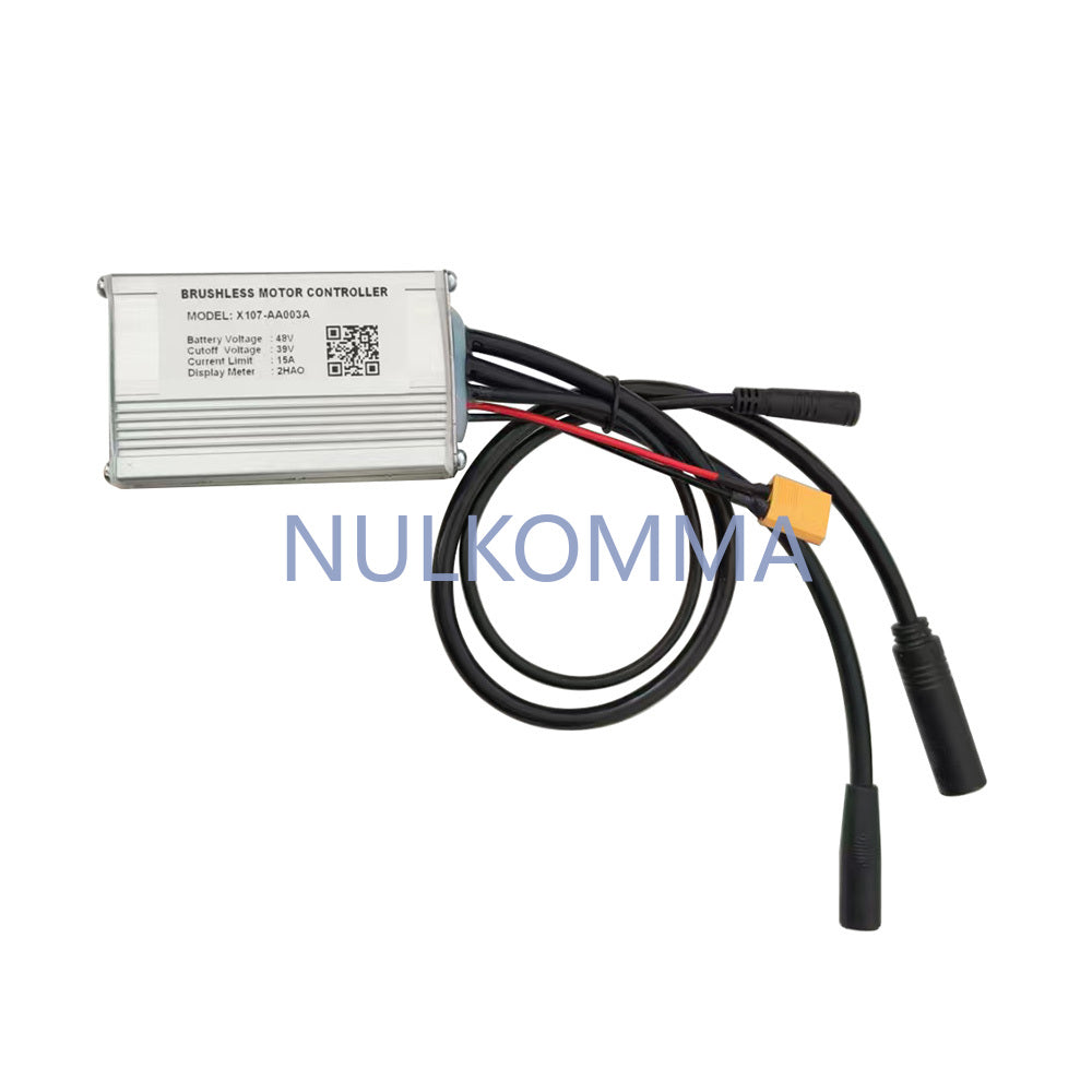 Brushless Motor Controller X107-AA003A 48V 15A Electric Bike Scooter Speed Controller Compatible with 2HAO Protocol Display