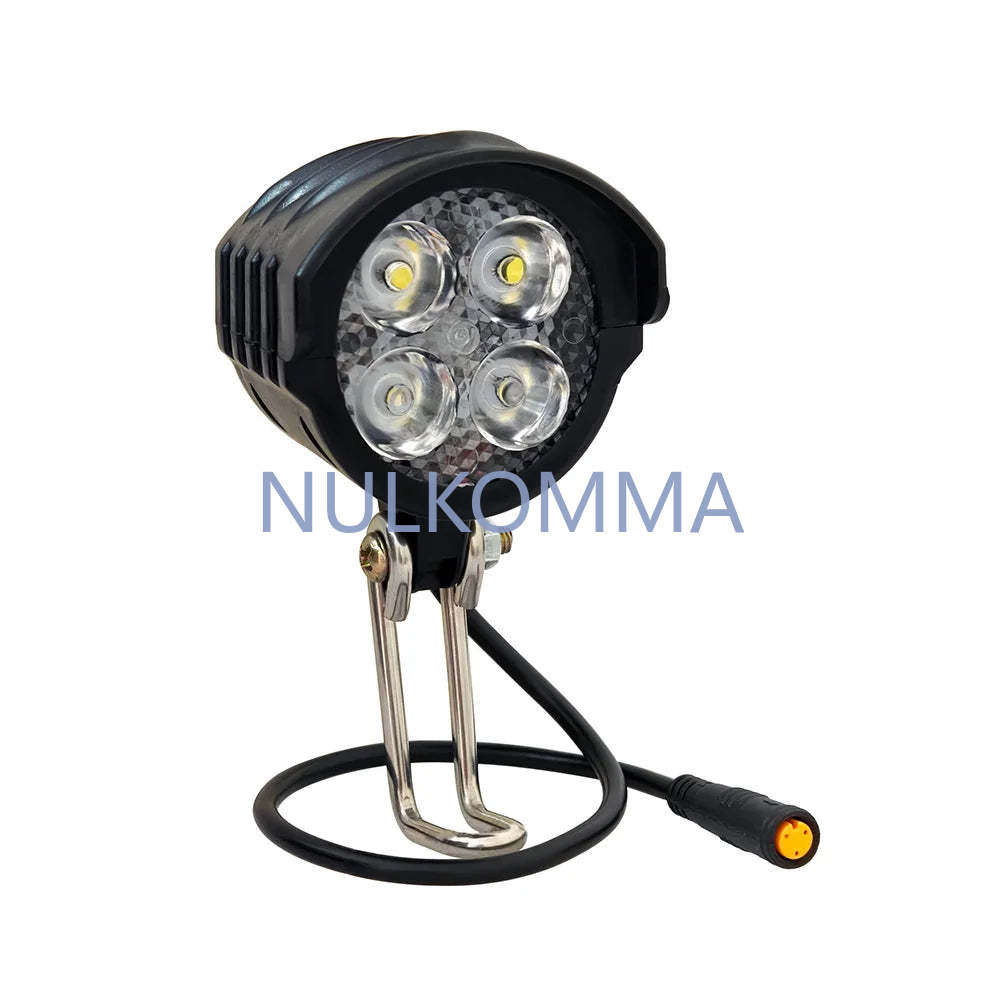 E-bike LED Headlight Accessories 36V 48V Lamp 3pin Built-in Horn Front Light for Electric Scooters Bicycles