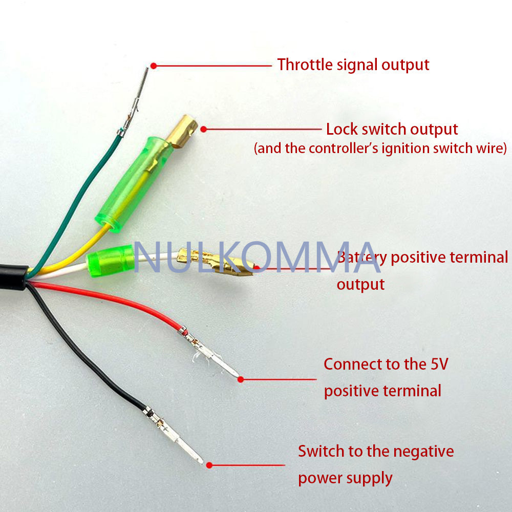 NULKOMMA 36V 48V Twist Grip Throttle Accelerator and LCD Battery Indicator Electric Bicycles MTB Tuning Accessories