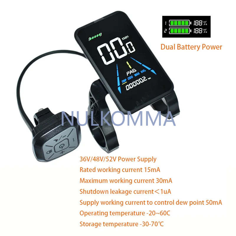 EBike Display Screen Meter Fatbike Computer Speed Control Panel 36V 48V 52V Speedometer for Engwe Bike Accessories YL81F Yolin