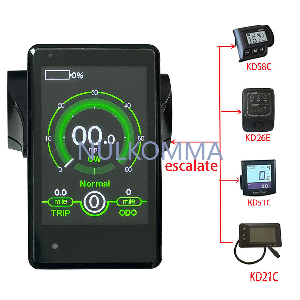 NULKOMMA Ebike LCD Display Screen Speedometer Bike Speed Control Panel KD718 36V 48V Key Disp Meter for HIMIWAY Bicycles Accessories