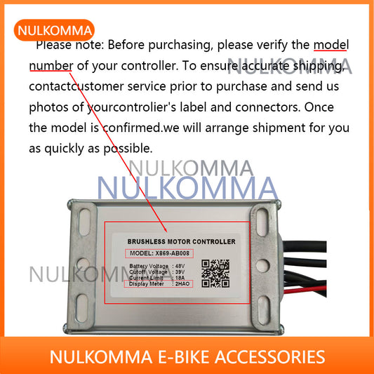 Ebike Brushless Motor Controller 48V 18A Speed Controller X869-AB008 for Electric Bicycle Scooter Motorcycle 2HAO Communication