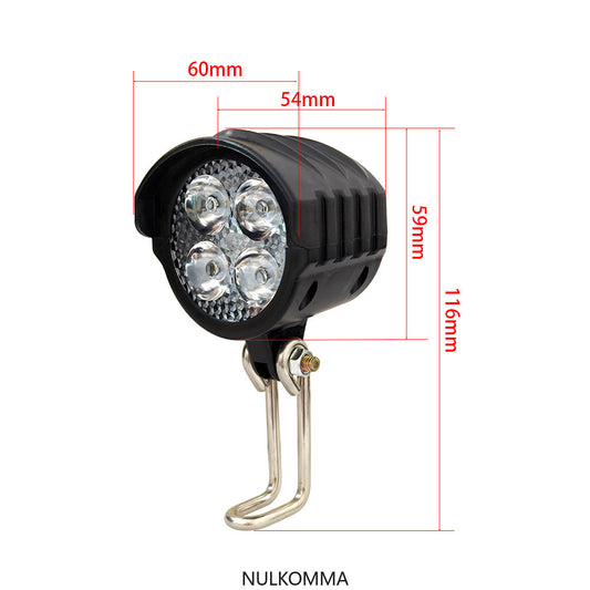NULKOMMA Ebike LED Light Electric Bike Headlight Kit Front Rear Lamp with Horn 36V 48V Mountain Bike Accessories Bicycle Lights