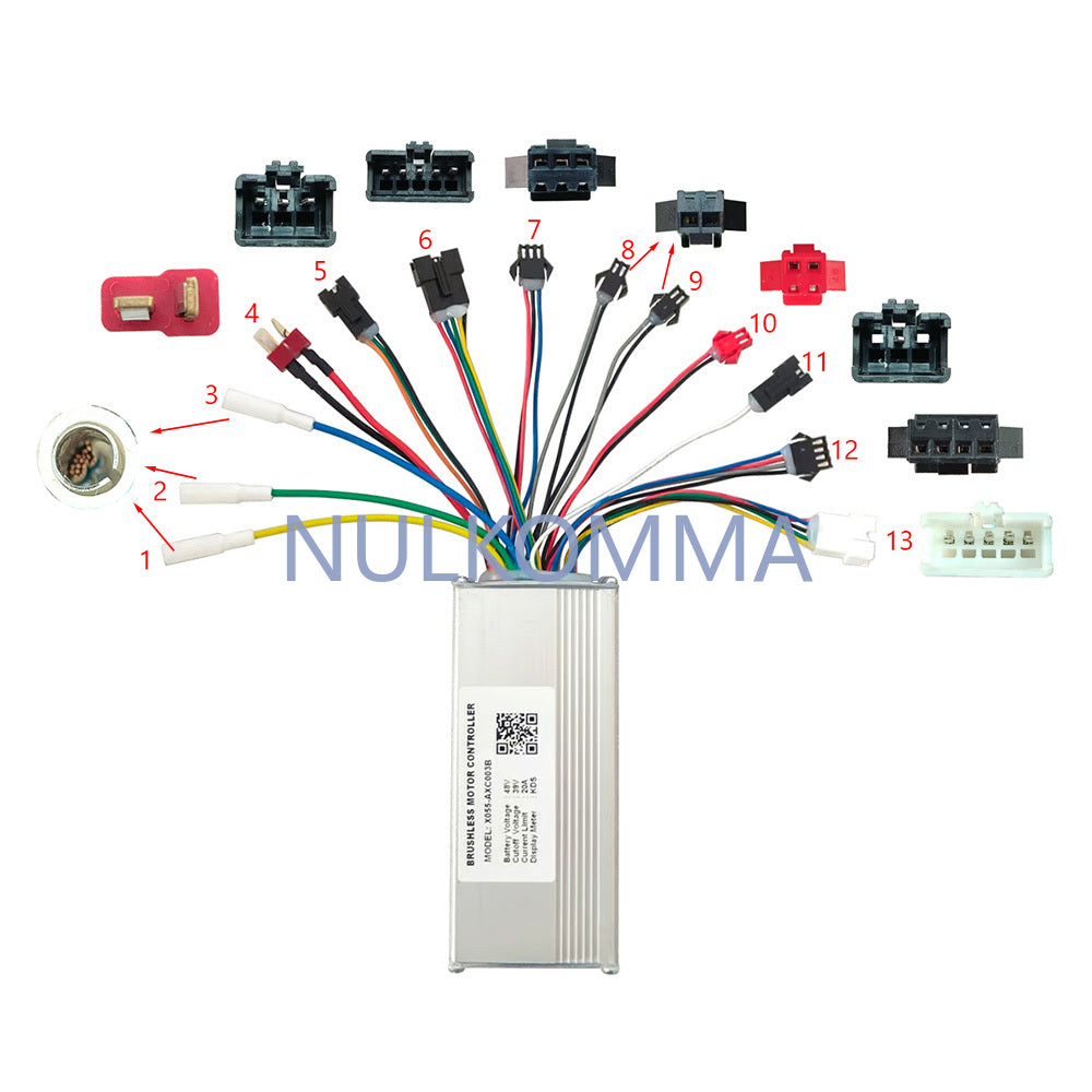 NULKOMMA Ebike Brushless Motor Controller 48 20A Speed Controller X055-AXC003B KDS for Electric Bicycle Scooter Motorcycle
