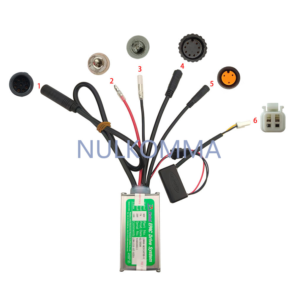 NULKOMMA Brushless Motor Controller LSW1153-07-02EA 36V 14A E-Bike Scooter Universal E-Bike Conversion Kit Bicycle Speed Controller