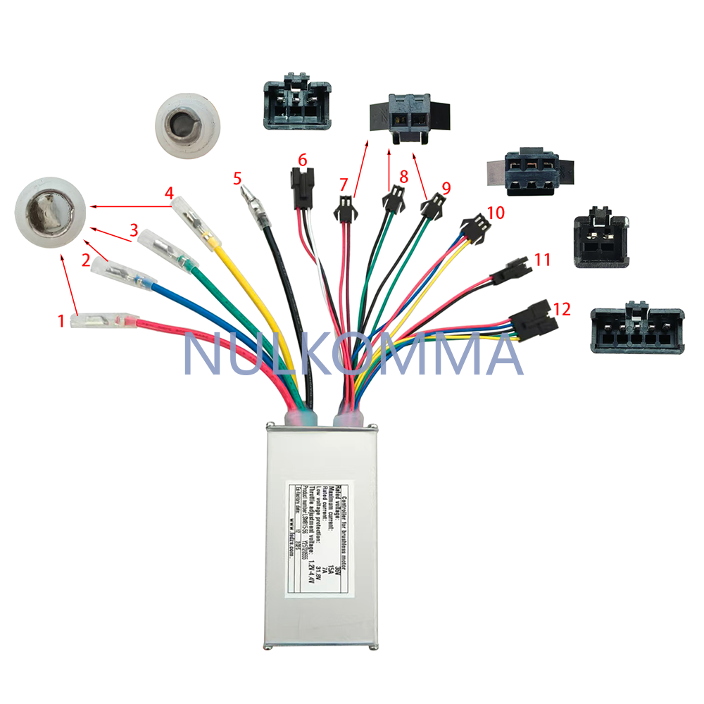 NULKOMMA Ebike Brushless Motor Controller LSW815-56 36V 15A Suitable for Electric Bicycles Scooters Fat-Tire Bikes Speed Controller