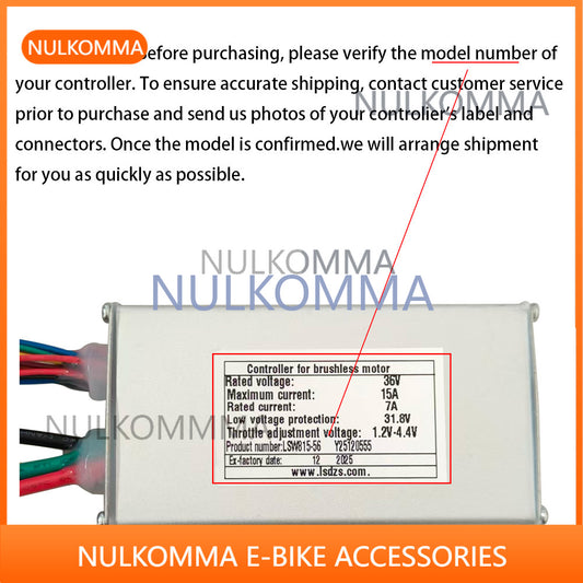 LSW815-56 Ebike Brushless Motor Controller Custom Models 36V 7A for Electric Scooters Fat Bikes MTB Speed Controllers