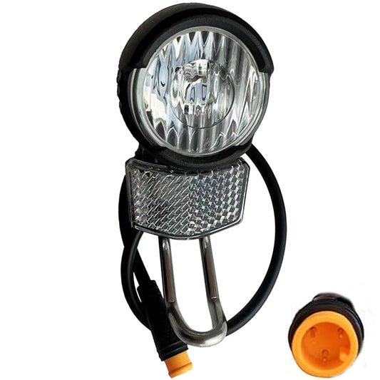 Headlight Front Light for Ebike Reflector Horn 3 Pin Male Connector