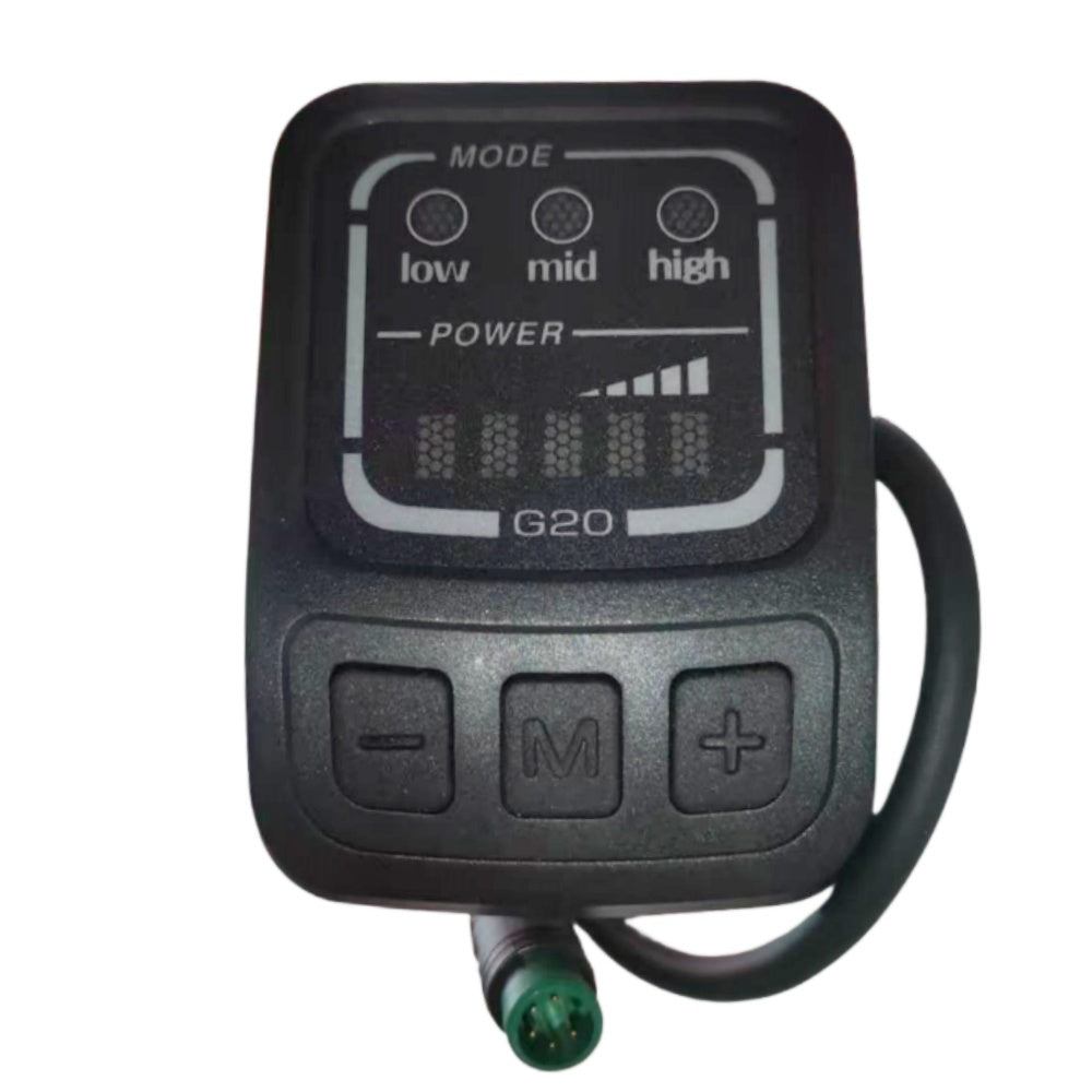 Nulkomma G20 Ebike LED Display Electric Bike Computer with Waterproof 5-pin Male Connector Ebike LED Control Panel 2Hao Protocol